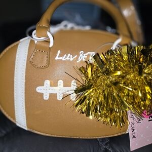 Betsey Johnson Brown and White Football Mini Bag